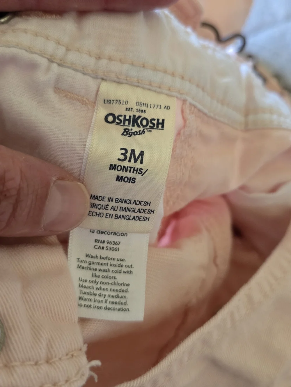 OshKosh‎ Light Pink Infant Overalls Size 3 months
